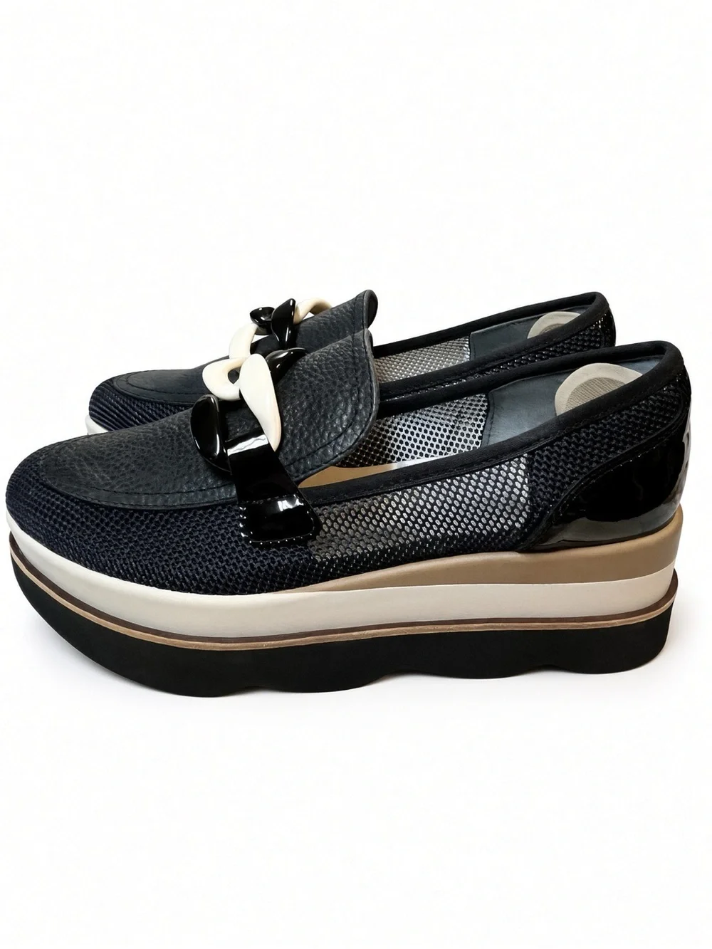 Dolce Vita Jaksen Platform Loafers Onyx Mesh 8